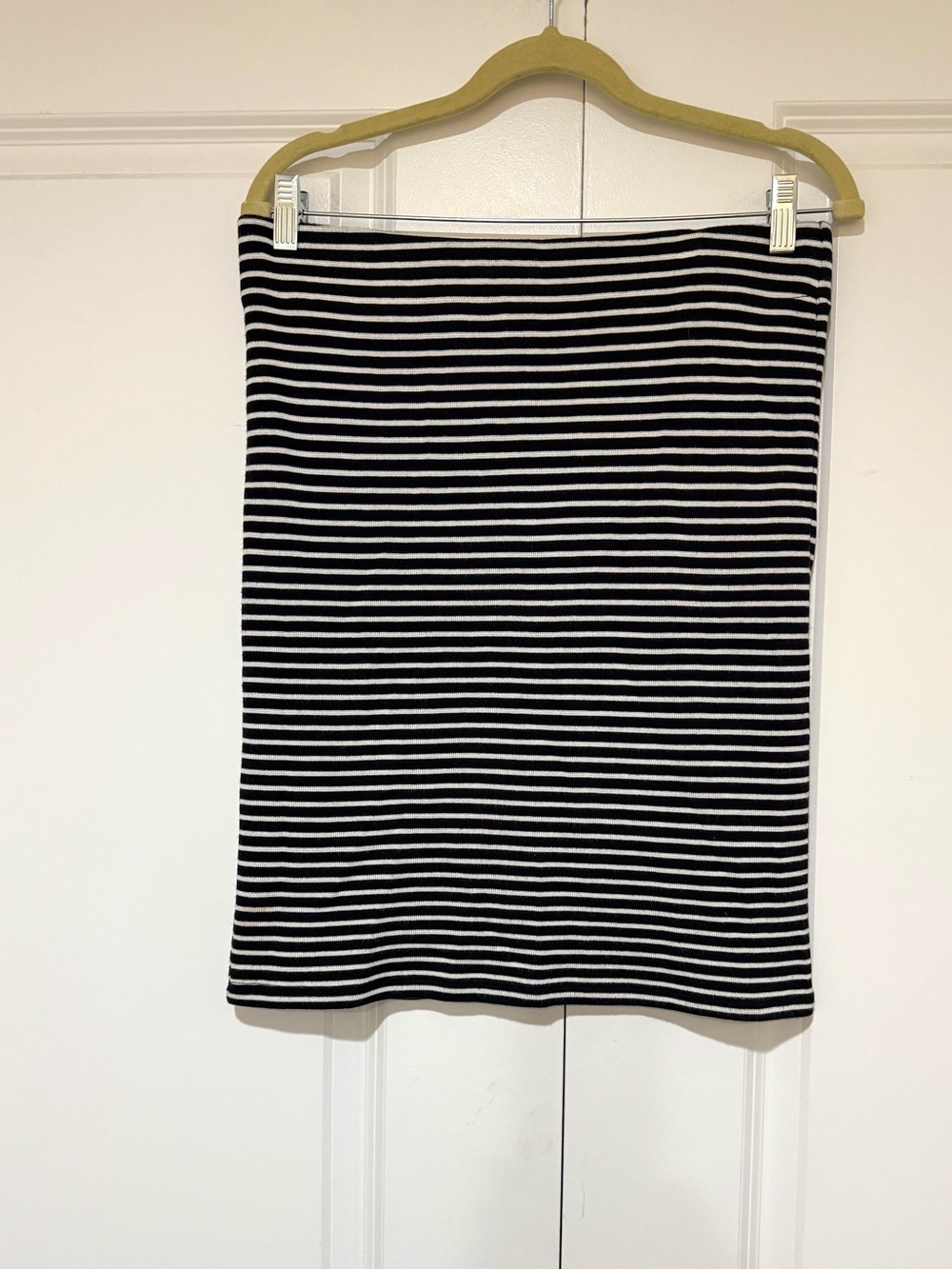 Madewell Black and White Striped Pencil Skirt